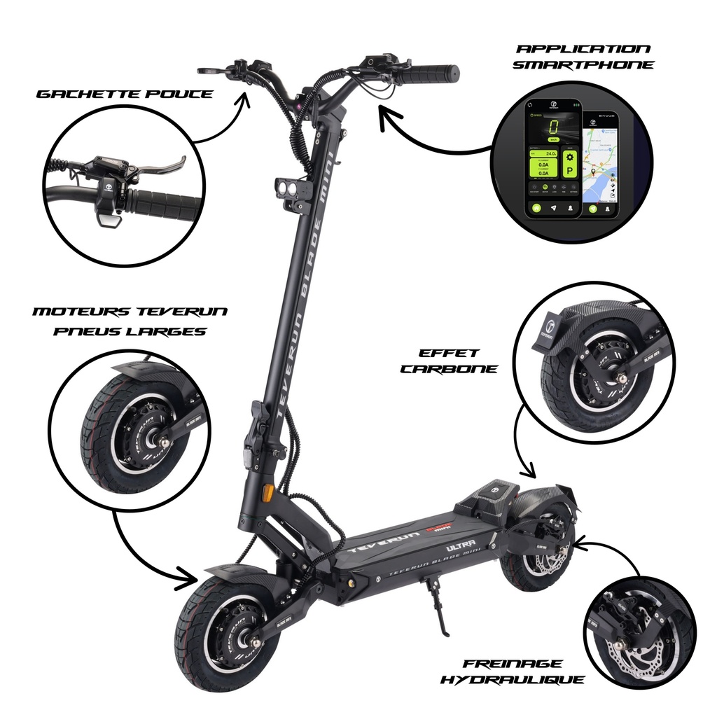 TROTTINETTE ELECTRIQUE TEVERUN BLADE MINI ULTRA 60V 27A
