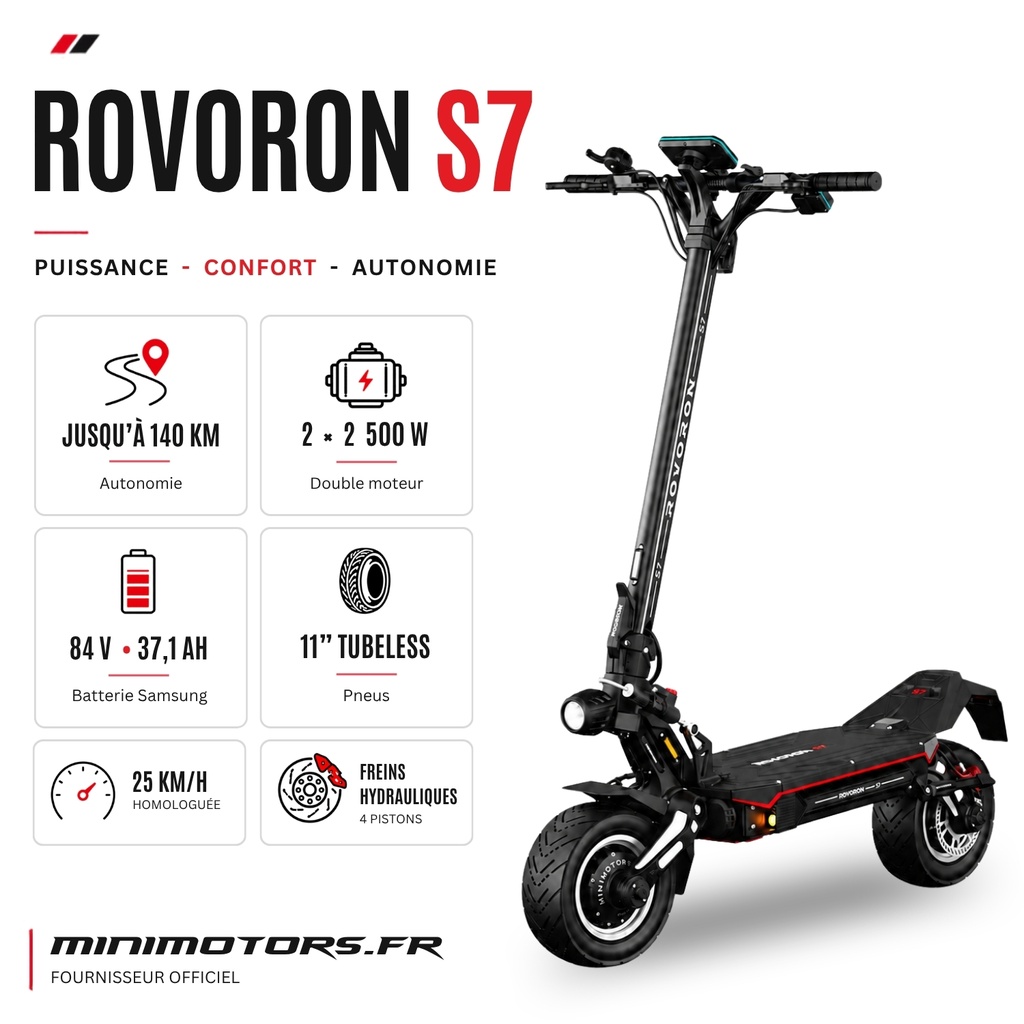 Trottinette électrique Rovoron S7 84 V 37,1 Ah