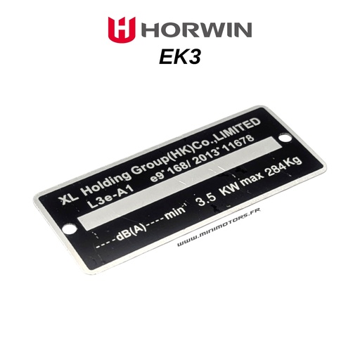 [HORWIN0940] EK3 name plate